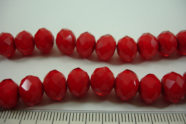 +[ 6692 ] Glaskraal Spacer 10 mm. Rood, per streng