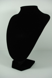 *[9044 ] Hals Punt Zwart Fluweel, Middel 28 cm.