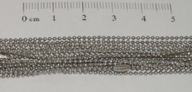 (0172) Balletjes ketting chroom 1,2 mm met slotje.