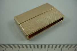 *[ 0971 ] Magneet slot 39.4 x 25.4 mm.Goudkleur met werkje, per stuk