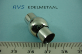 [ 6982 ] RVS, Bol  8 mm. inlijm Magneet slot, per stuk
