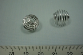 [ 5721 ] Spiraal kraal 13 mm. Verzilverd, per stuk