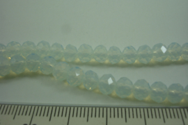 [ 6751 ] Fazet Spacer glaskraal 6 mm. Helder Wit Kristal, per streng