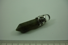 [ 0974 ] Pendel +/- 4.5 cm. Natuursteen; Labradoriet, per stuk