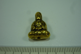 [ 7056 ] Boeddha zit 19 mm.  Goud, per stuk