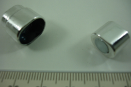 [ 8495 ] Magneet slot 10 x 7 mm. inw. Zilver kleur, per stuk