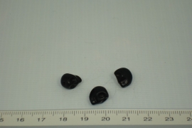 [ 0315 ] Doodshoofd  kraal 10 mm. Zwart, per stuk
