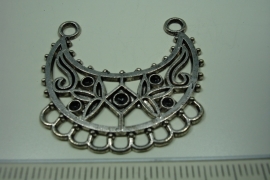 [ 6185 ] Ornament 35 x 36 mm.  nr. 07, Zilverkleur, 5 stuks