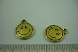 [ 1222 ] Smilie 15.8 x 12.8 mm. Goudkleur, per stuk