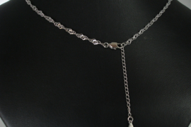 [ 8548-40 ] RVS Ketting 3 mm. Super draai, 40 cm. + 5 cm. verlenging