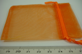 [ 6898 ] Organza zakjes 7 x 7 cm. Oranje, per 10 stuks