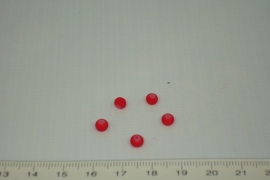 [0362 ] Glas kraal met rubber 4 mm. Rood