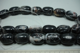 *[ 5825 ] Jaspis Grijs 18 x 12 mm. +/- 23 stuks