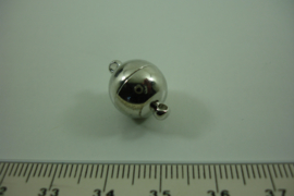 [0438 ] Magneet slot glad Zilverkleur 12 mm.  per stuk
