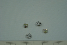 [0656 ] Kruislings kraaltje 4 mm. Kristal AB, per stuk