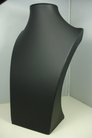 *[ 9090 ] Hals Luxe Zwart Leer, Middel 29 cm.