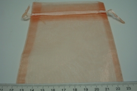 [ 5927 ] Organza zakje 10 x 10 cm. Oranje, 10 stuks