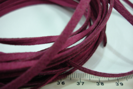 [ 6389 ] Suede Veter 3 mm. Bordeaux Rood, 5 meter