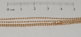 (0164) Balletjes ketting rose/goud 1,2 mm met slotje.