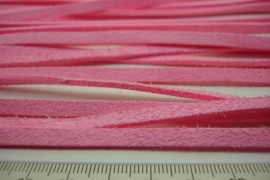 [ 6378 ] Plat Suede Veter 5 mm. Roze, per meter