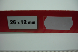 [ 6765 ] Rol Prijs stickers Wit, 26 x 12 mm. per rol,