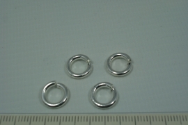 [0662 ] Open ring 10 x 2 mm. Verzilverd, per stuk
