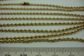 [ 0202 ] Balletjes ketting 2.4 mm. Goudkleur, per meter