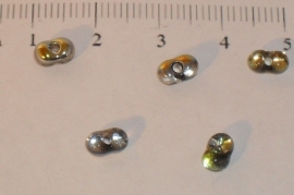 (5212) Duo rocailles zilver ab kristal nr. 35. 40 stuks.