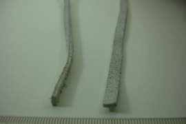 [ 6381 ] Plat Suede Veter 5 mm. Grijs, per meter