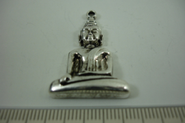 [ 1275 ] Zittende Boeddha 35 mm. Zilverkleur