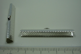 [ 6098 ] Lint klem 40 mm. Verzilverd, per stuk