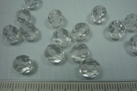 [ 5832 ] Facet geslepen 8 mm. Glas kraal Kristal, per stuk