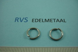 [ 8487 ]  RVS mat, Open Ring  9.5 mm. x 1.2 mm.  per 35 stuks