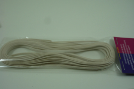 [ 7037 ] Plat zacht kunst Leer 3 mm. Gebroken Wit,  per 5 meter