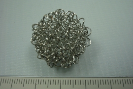 [ 5833 ] Zilverkleur Boullon draad kraal +/- 24 mm. per stuk