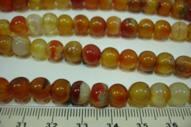 [ 8806-A ] Amber Agaat  8 mm. per streng 38 cm.