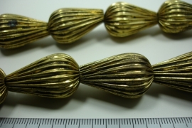 [ 8759 ] Licht Metaal kraal 30 x 18 mm. Oud Goud, streng 15 stuks