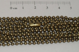 (0173) Balletjes ketting bronskleur 2 mm met slotje.