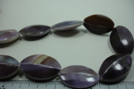 [ 10003 ] Tijger shell Purple 25 x 15 x 7 mm. per streng