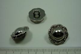 [ 0898 ] sluit Knoop 15 mm. Kunstof, Zilver, per stuk