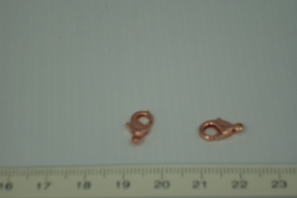 [5270 ] Karbijn slotje 12 mm.  Rosé,  2 stuks