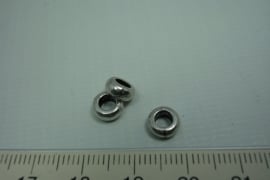 [ 0727 ] Tussen stuk Rondel, 7 x 3.2 mm. Oud Zilver, per stuk