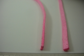 [ 6378 ] Plat Suede Veter 5 mm. Roze, per meter
