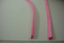 [ 6378 ] Plat Suede Veter 5 mm. Roze, per meter