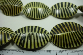 [ 10006 ] Zebra Pecten 36 x 31 x 11 mm. Green/Black, per streng