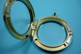 [ 6246 ] Locker Rond 31 mm. Goudkleur glad, per stuk