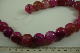 *[ 8695 ] Natuursteen; Agaat Roze 20 mm. per streng