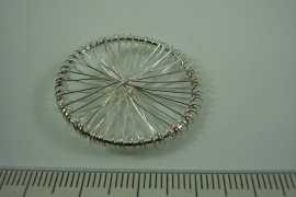 [ 6622 ] Metalen Draad Schijf 30 mm. Verzilverd, per stuk