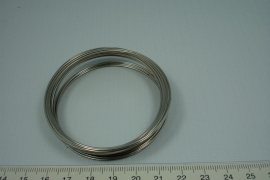 [6041 ] Memory draad 1 mm. dik, Chroomkleur,  25 rings