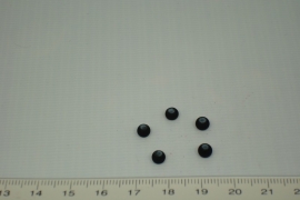 [0366 ] Glas kraal met rubber 4 mm. Zwart